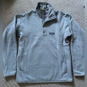 NEW men’s Patagonia better sweater marsupial quarter snap pullover gray small